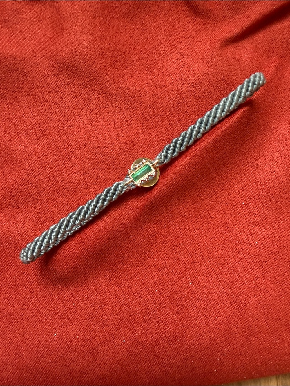 Scosha Woven Bracelet - Emerald w/Yellow Gold